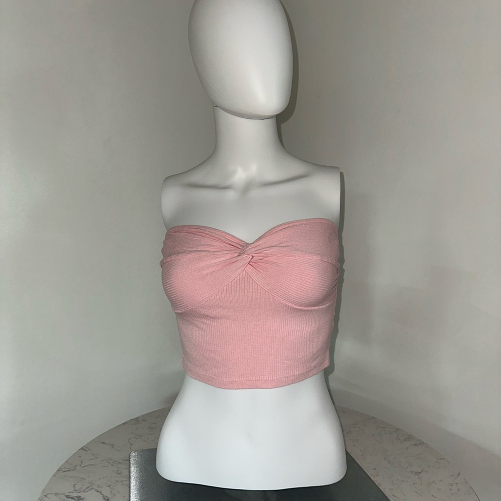 Pink Strapless Crop Top size medium - Picture 1 of 1